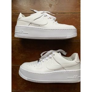 nike platform sneakers white